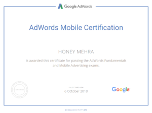 Google Adwords Mobile Certificate